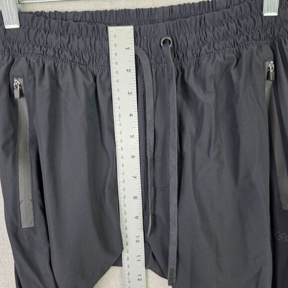 Womens Black LEG3ND Jogger Pants Drawstring Elastic Waistband Zippered Pockets S - Picture 4 of 10